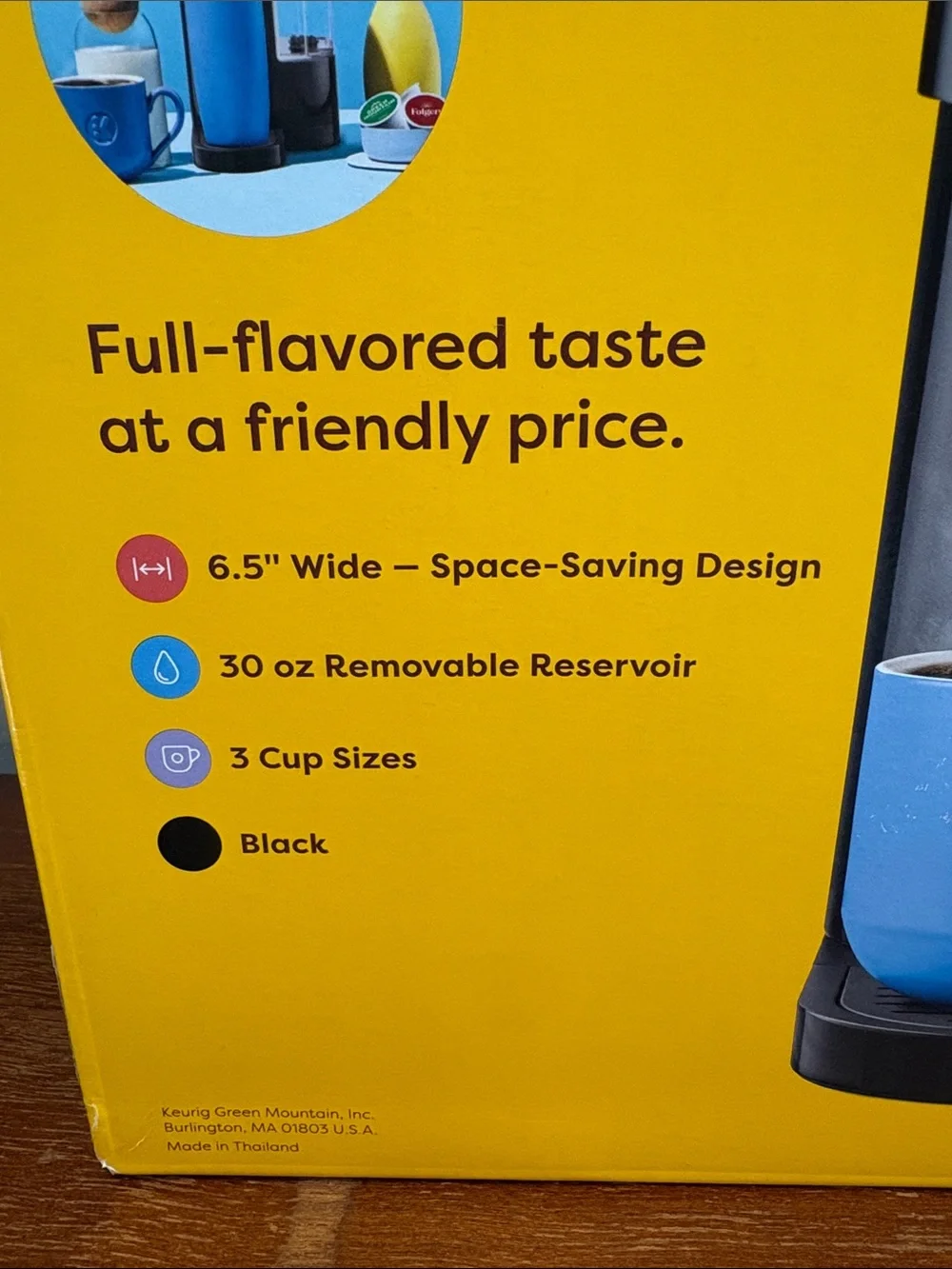 Keurig K-Express Essentials Single Serve Coffee Maker - Black with Blue Mug